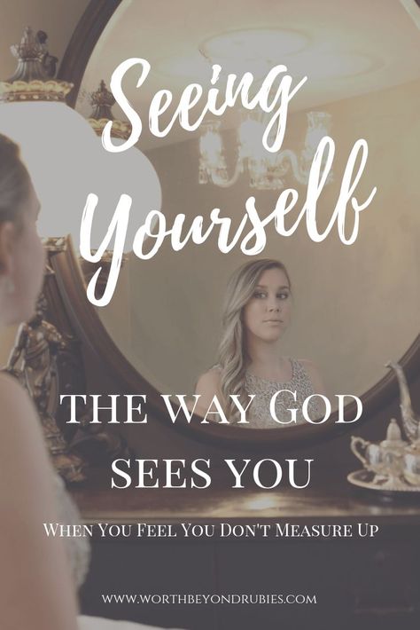 Seeing yourself as God sees you is far more difficult at times than seeing yourself the way you THINK the world sees you. Maybe you feel like you just don't measure up! #beautywithin #beautiful #inGodseyes #christianwomen #selfworth See Yourself As God Sees You, How God Sees You, God Sees You, Godly Beauty, Palm Cross, Image Of God, Womens Bible Study, See Yourself, Women Of Faith