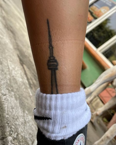 Cn Tower Tattoo, Tower Tattoo, Toronto Tattoo, Tattoo Toronto, Simplistic Tattoos, A Tattoo, Cn Tower, Tattoos And Piercings, Small Tattoos