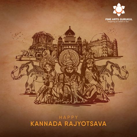 Fine Arts Gurukul wishes everyone a Happy Kannada Rajyotsava!

#karnataka #nammakarnataka #bengaluru #nammabengaluru Karnataka Rajostava Wishes Image, Karnataka Culture Painting, Karnataka Culture Illustration, Kannada Rajyotsava Posters, Karnataka Rajyotsava Drawing, Culture Of Karnataka, Kannada Rajostava Images, Kannada Rajyotsava Images Hd, Karnataka Rajyotsava Images