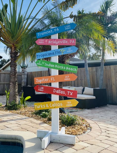 Beach Arrow Signs, Backyard Pool Signs, Directional Signs Arrows, Luau Signs, Honeymoon Shower, Wooden Arrow Sign, Home Oasis, Beach Signs Wooden, Arrow Wood Sign