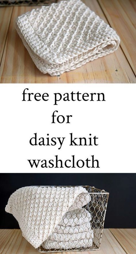 Knit Washcloth, Knitted Dishcloth Patterns Free, Knit Dishcloth Pattern, Knitted Washcloth Patterns, Knitted Dishcloths, Dishcloth Patterns Free, Daisy Stitch, Knitted Washcloths, Dishcloth Knitting Patterns