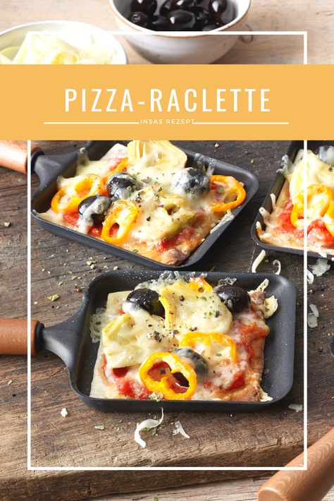 Raclette Pizza, Raclette Recipes Dinners, Raclette Ideas, Pizza Raclette, Fondue Cheese, Raclette Recipes, Raclette Party, Raclette Grill, Mini Pizza