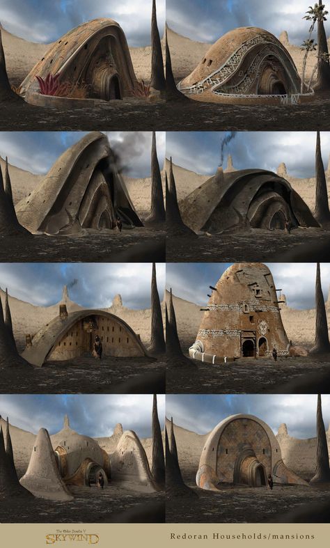 Morrowind Concept Art, Morrowind Landscape, House Redoran, Morag Tong, Skyrim Races, Dnd Worldbuilding, Morrowind Art, Desert Building, Elder Scrolls Morrowind