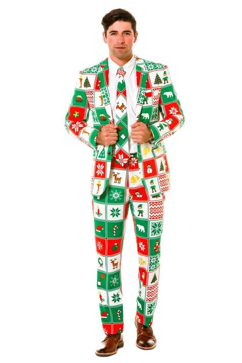 Ugly Christmas Sweater Suit by Shinesty Christmas Outfit Casual Jeans, Mens Christmas Outfit Casual, Ugly Christmas Suit, Christmas Outfits Dressy, Christmas Outfit Aesthetic, Christmas Outfit Men, Christmas Suit, Christmas Tee Shirts, Christmas Day Outfit