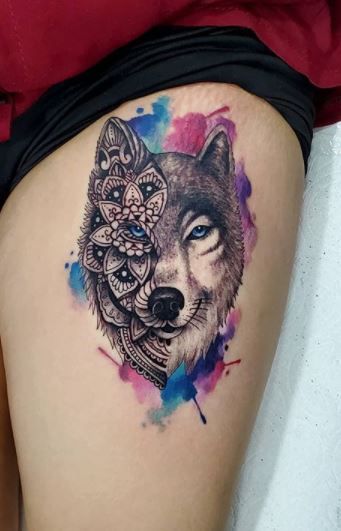 Wolf Tattoos  Whats their Meaning PLUS Ideas  Photos  Wolf tattoos for  women Thigh tattoos women Wolf tattoo sleeve