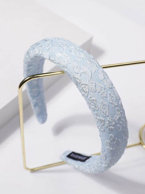 Baby Blue Casual   Polyester  Wide Headband Embellished   Women Accessories Light Blue Headband, Fairytale Prom, Fairytale Prom Dress, Angel Oc, Mom Dr, Elegant Headband, Halo Headband, Blue Headband, Outfit Classy