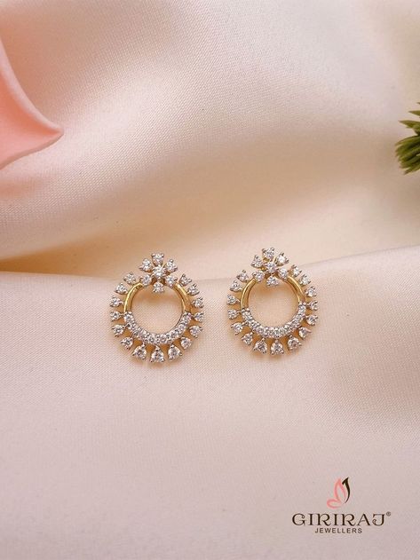 Pearl Earrings Designs Gold, Daimon Ear Rings For Women, Cute Diamond Pendants, Diamond And Gold Earrings, Earing Designs Gold, Diamond Tops Earrings, Fancy Gold Earrings, Earrings Gold Indian, Simple Diamond Jewelry