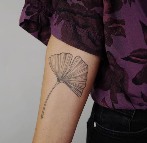 Gingko Tree Tattoo, Ginko Leaf Tattoos Traditional, Ginko Leaf Tattoos, Ginkgo Tattoo, Shin Tattoos, Origami Tattoo, Art Nouveau Tattoo, Shin Tattoo, Nouveau Tattoo