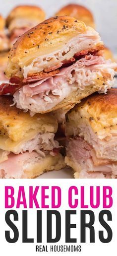 Club Sliders, Sliders Recipes Hawaiian Rolls, Easy Slider Recipes, Slider Sandwiches, Best Sandwich Recipes, Appetizer Sandwiches, Family Lunch, Tailgate Food, Slider Recipes