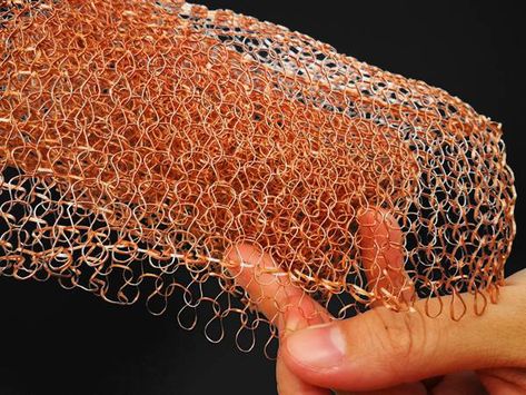 100% Copper Knitted Mesh for Mechanical Part Cleaning and Rodent Proof Mesh Lighting, Wire Netting, Wire Knitting, Basket Weaving Patterns, Copper Art, The Shed, Metal Art Sculpture, Cleaning Materials, Copper Material