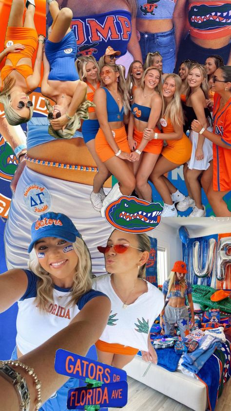 Uf Tailgate Outfit, Uf Gameday Outfit, Uf Aesthetic, Uf Tailgate, Uf Game Day, Uf Outfits, Uf Football, U Of Miami, College Prints