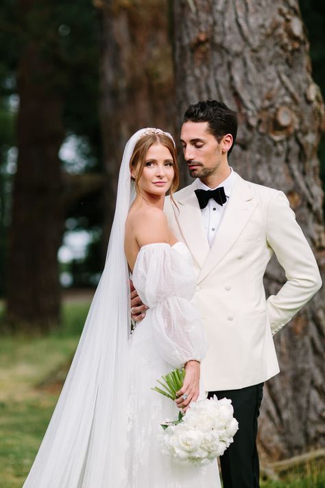 Millie Mackintosh Wedding, Millie Mackintosh And Hugo Taylor, Celebrity Wedding Photos, Halfpenny London, Pink Wedding Decorations, Millie Mackintosh, Celebrity Bride, London Bride, Bespoke Wedding Dress