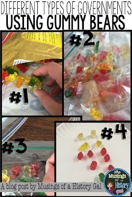 Using Gummy Bears to Reinforce Different Types of Governments Civics Classroom, Types Of Government, History Classroom Decorations, High School History Classroom, American History Classroom, Teaching Government, High School Social Studies, 6th Grade Social Studies, Homeschool Social Studies