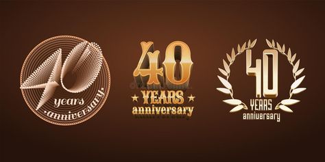 40 years anniversary set of vector logo, icon, number stock illustration 40 Anniversary Logo, 40 Years Anniversary, Award Collection, 40 Anniversary, Number Illustration, 40 Year Anniversary, Anniversary Logo, Logo Icon, Marriage Ceremony