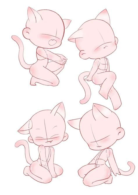 Chibi Cute Pose, Cute Drawing Bases, Chibi Style Reference, Body Base Drawing Chibi, Chibi Character Base, Chibi Reference Pose, Chibi Drawings Poses, Pose Reference Chibi, Chibi Base Pose