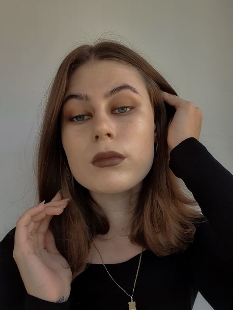 Brown Lipstick Pale Skin, Brown Lipstick Outfit, Dark Brown Lipstick Makeup, Brown Lipstick Looks, Dark Neutral Colors, Brown Lipstick Makeup, Dark Brown Lipstick, Brown Lipstick, Greyish Brown