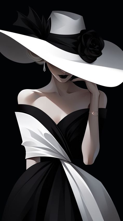 Lady Aesthetic, Mode Poses, Vintage Foto's, White Hat, Art Tutorial, Digital Art Girl, Drawing Challenge, Girly Art, Drawing Tips