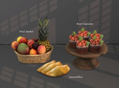 Leo Sims, Sims 4 Kitchen, Tumblr Food, David Sims, Food Collection, Rose Cupcakes, Sims 4 Teen, Food Basket, Sims 4 Characters