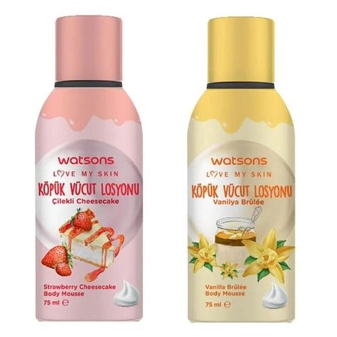 From Turkey 🇹🇷 to your door directly in 14 days only ;) WATSONS BODY MOUSSE VANILLA & STRAWBERRY CHEESE CAKE SMELL 🍰🍰 75ML × 2 packs Thanks to its special content that stimulates your senses with the smell of vanilla& strawberry cheese cake, it is quickly absorbed without leaving the feeling of oily, giving your skin a softness and silky feeling. It helps restore the skin's lost moisture in a short time. Suitable for all skin types. Shake before use. Spread some foam well with your ha... Body Mousse, Strawberry Cheesecake, How To Better Yourself, All Skin Types, Skin Types, Body Care, Your Skin, Vanilla, Moisturizer