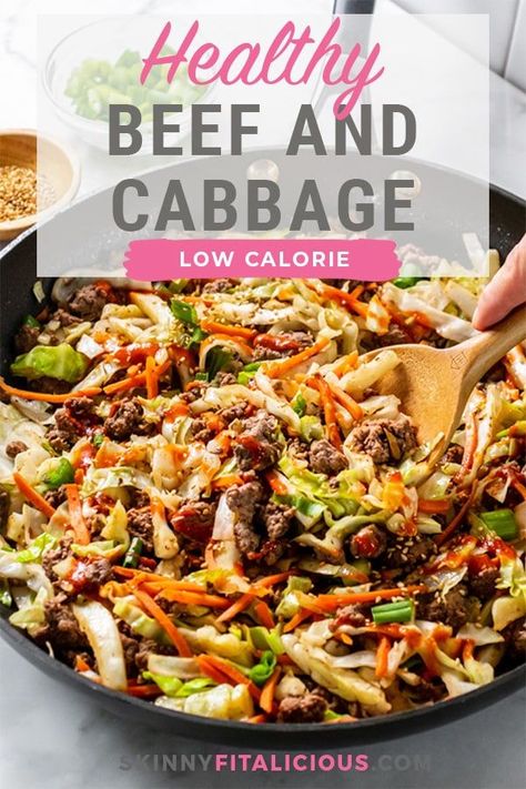 Healthy Beef Cabbage Bowls are low calorie, gluten free, Paleo and low carb! Healthy Gluten Free Recipes Clean Eating, Clean Eating Low Carb, Cabbage Bowls, Cabbage Bowl, Healthy Hamburger, Eating Low Carb, Recipes Clean Eating, Ground Beef And Cabbage, Whole30 Meal Prep