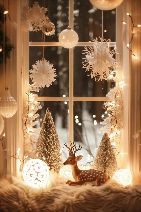 Window Lights Indoor, Christmas Window Lights Indoor, Christmas Decor Windows Indoor, Small Apartment Christmas Decor Ideas, Small Apartment Christmas Decor, Small Apartment Christmas, Apartment Christmas Decor Ideas, Apartment Christmas Decor, Navidad Natural