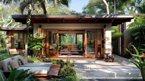 Coastal House Exterior, Earthy Homes, Villa Elevation, Bali Architecture, Dream House Garden, Architecture 101, Luxurious Houses, Tropical House Design, Cozy Interior Design