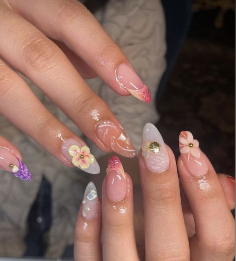 Fairy Inspired Nails, Hottest Nail Trends, Summer Nails 2024, Beachy Nails, Nail Looks, Tropical Nails, Latest Nail Trends, Summery Nails, Beachy Vibes