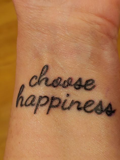 Happiness Can Be Found Tattoo, Choose Happy Tattoo Ideas, Choose Happiness Tattoo, Choose Happy Tattoo, Happiness Is A Butterfly Tattoo, I Choose Happiness, Happy Tattoo, Happiness Tattoo, One Word Tattoos