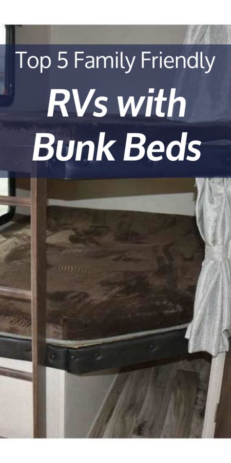 5 Must See RV Bunkhouse Floor-Plans Rv With Bunk Beds, Rv Bunkhouse, Camper Bunk Beds, Rv Models, Full Time Rv Living, Loft Floor Plans, Loft Flooring, Lightweight Travel Trailers, Bunk Bed Mattress