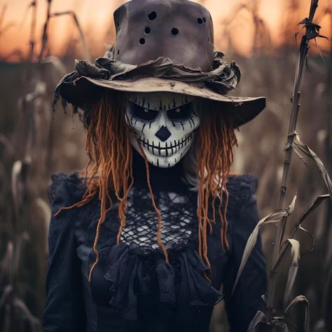 scarecrow halloween makeup scary - Google Search Evil Scarecrow Makeup, Scary Cowgirl Makeup, Scary Scarecrow Costume Women, Creepy Scarecrow Makeup, Steampunk Scarecrow, Scary Scarecrow Makeup, Halloween Scarecrow Makeup, Scarecrow Costume Women, Scarecrow Face Paint