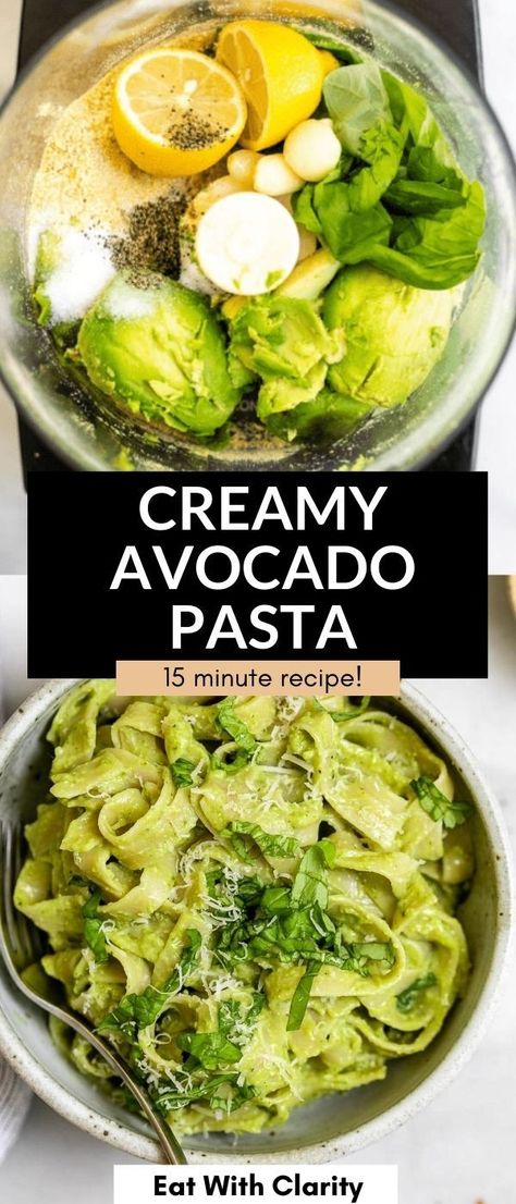 Healthy Recipes Non Dairy, Vegan Avocado Pesto Pasta, Vegan Meal Easy Quick, Super Clean Eating Recipes, One Pot Pasta Dairy Free, Vegan Recipes Dairy Free, Easy Recipes Vegetables, Avocado Spinach Pasta Sauce, Vegan Italian Food Recipes