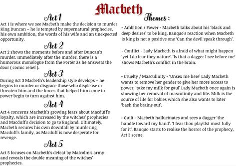 Macbeth Notes, Macbeth Analysis, Revision Poster, Revision Motivation, English Gcse Revision, Macbeth Themes, English Revision, English Gcse, English Literature Notes