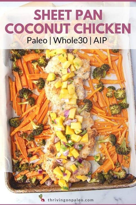 Aip Thai Recipes, Sweet Potatoes Broccoli, Chicken With Sweet Potatoes, Aip Diet Recipes, Nightshade Free Recipes, Dinner Paleo, Potatoes Broccoli, Sheet Pan Meals Chicken, Autoimmune Recipes