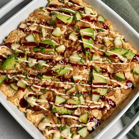 Vegan Sushi Bake - Serene Trail Mushroom Sushi, Shredded Tofu, Tofu Sushi, Vegan Sushi Rolls, Simple Ingredient Recipes, Sushi Ingredients, Vegan Crab, Sushi Bake, Bbq Tofu