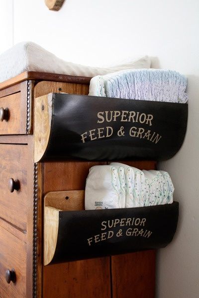 great idea to attach bins to the side of a dresser for changing table Nursery Ideas Boy, Cowboy Nursery, Western Nursery, Farm Nursery, Western Babies, Nursery Room Boy, Baby Sleep Problems, Diy Nursery, Nursery Baby Room