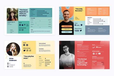 Buyer Persona Slides by Slidesmash on @creativemarket Persona Graphic Design, Persona Design Layout, User Persona Design, Persona Ux, Branding Theme, Buyer Persona Template, Persona Examples, Persona Template, Persona Design