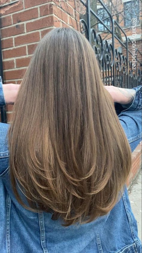 Hair Color Ideas Ash Brown, Anime Hair Color Ideas, Hair Color Ideas Auburn, Long Layers Long Hair, Brown Hair Layered, Long Hair Light Brown, Brown Hair Women, Hairstyle For Thinning Hair, Hair Color Ideas Asian