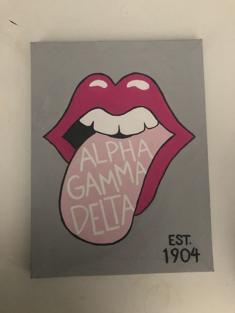 Alpha Gam Paintings, Alpha Gamma Delta Painting, Alpha Gamma Delta Canvas Paintings, Alpha Gamma Delta Canvas, Agd Canvas, Sorority Canvas Paintings, Adpi Merch, Sorority Canvases, Sorority Room