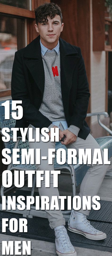 Mens Semi Formal Outfit, How To Style Turtleneck, Chinos And Blazer, Outfit Semi Formal, T Shirt Outfit Ideas, Semi Formal Outfit, Preppy Fall Outfits, Oversized Sweater Outfit, Semi Formal Attire