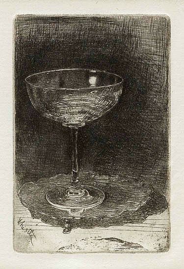 James Whistler The Wine Glass 1859 - still life quick heart Wine Glass Etching, James Whistler, James Abbott Mcneill Whistler, James Mcneill Whistler, Tinta China, Cleveland Museum Of Art, National Gallery Of Art, Monoprint, Old Master