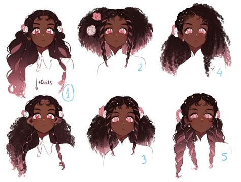 Some Hairstyles, Character Modelling, Hair Drawings, Black Characters, Dessin Adorable, Character Sketch, Art Tutorials Drawing, Anime Poses Reference, Art References