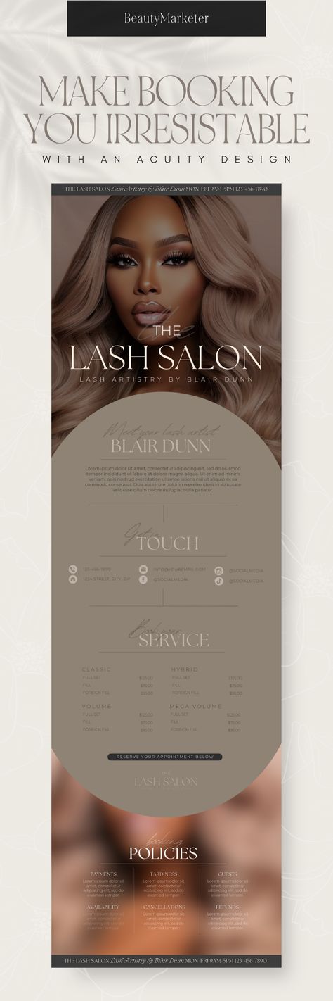 Eyelash Website Design, Site Analysis Sheet, Lash Extension Business, Acuity Booking Site, Google Site Templates, Coffee Site, Glam Bar, Lash Flyer, Illustration Business Cards