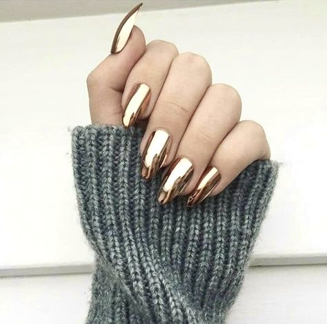 Nails Photography, Golden Nails, Mirror Nails, Luxury Nails, Fancy Nails, Manicure E Pedicure, Chrome Nails, Best Acrylic Nails, Gold Nails