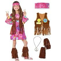 Kids 70s Costume, Hippie Costume Kids, 70s Hippie Outfits, 60s Fancy Dress, Hippy Fancy Dress, Hippy Costume, 70s Fancy Dress, Hippie Costume Halloween, Party City Costumes