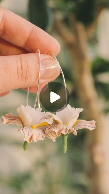 Iryna OsinchukChaika | 🌸 Handmade Iris flower earrings 🌸 I love making unique jewelry pieces, and these earrings are no exception! Each iris flower is handcrafted... | Instagram Iris Flower, Iris Flowers, Flower Earrings, Jewelry Pieces, I Love, Unique Jewelry, Flowers, Instagram