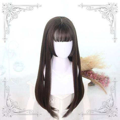 Be extra fun and playful with your Kawaii Fashion with a japanese wigs hairstyles. For cute wig colors for women ideas, check out this Japanese Kanako Princess Cut Dark Brown Straight Long Wig. Kpop Styling, Hime Cut, Kawaii Wigs, Winter Princess, Japan Street, Kawaii Hairstyles, Beautiful Wigs, Chic Hairstyles, Black Wig