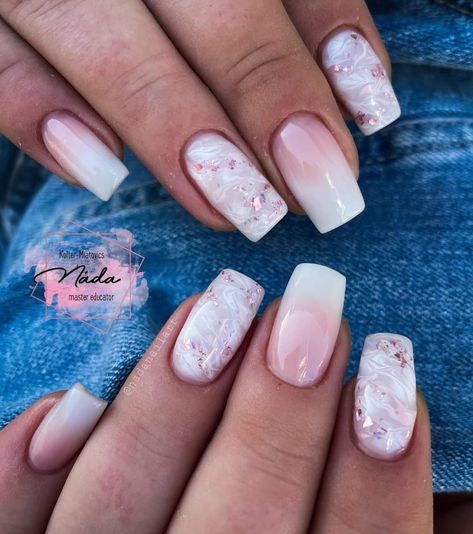 Frühling Nails, Nail Ideas Ombre, Spring Nail Ideas 2023, Spring Nail Art Ideas, Spring Nail Ideas, Simple Spring Nails, Marble Square, Marble Nail Designs, Square Nail