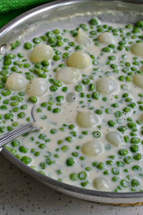 Easy Creamed Peas, Peas And Pearl Onions, Pearl Onion Recipes, Spoil My Man, Pearl Onions Recipe, Pea Salads, Peas And Onions, Pearl Onion Recipe, Winter Vegetables Recipes