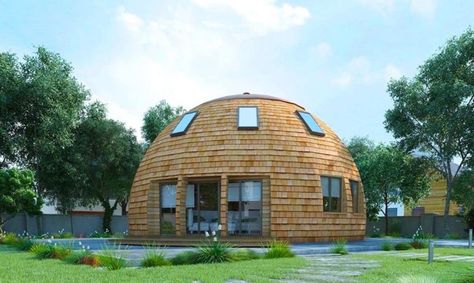 These seven natural disaster-proof homes are built to withstand earthquakes, tsunamis, hurricanes, and other extreme weather patterns. Geodesic Dome Homes, Dome Home, Unusual Buildings, Cob House, Dome House, Earth Homes, Natural Building, Geodesic Dome, Earthship