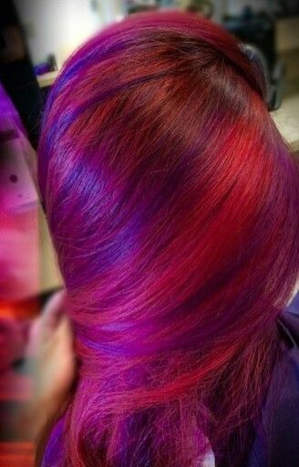 hair, hair colour, multi-colored hair, pink hair, purple hair, pink, purple #highcontrast #waves #xoxomi Red And Purple Hair, Red Purple Hair, Pink Purple Hair, Magenta Hair, Multi Colored Hair, Super Hair, Hair Color Purple, Bright Hair, Hair Red